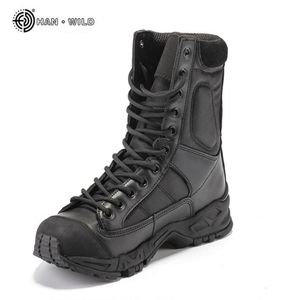 Boots de l'armée militaire hommes en cuir noir désert combat de travail