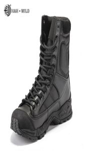 Boots de l'armée militaire hommes en cuir noir désert combat de travail