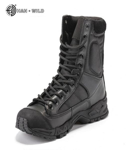 Botas del ejército militar hombres Combate de cuero negro Combate Combate Zapatos Invierno Hombre táctico Boot táctico Man talla grande 2108301015578