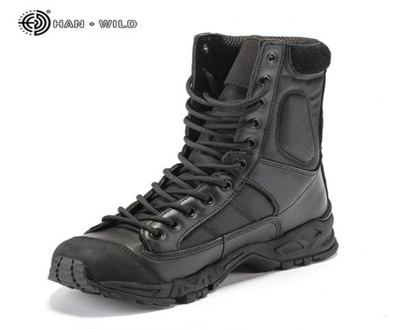 Botas del ejército militar hombres Combate de cuero negro Combate Combate Zapatos Invierno Hombre táctico Boot táctico Man talla grande 2108308520674