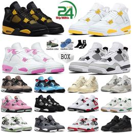 Militar Negro 4 4s IV Top Jumpman Zapatos de baloncesto para hombres Mujeres Thunder Sail White Oreo University Blue Kaws Grey Mens Athletic Trainers Sneakers