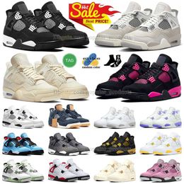 jordan 4 jordan4s jordens jordans 4s off white travis scott Zapatillas de baloncesto Vela blanca Rosa Púrpura Negro Amarillo Rojo Trueno Pino Verde Momentos congelados zapatos