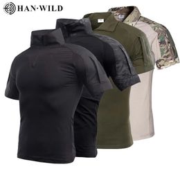 Chemises camouflages militaires Tees Mens Outdoor Airsoft Tactical Combat Shirt Cloths Tops Workout Vêtements Armée T-shirt Randonnée 240410