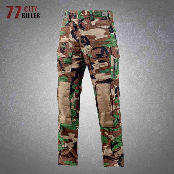 Camouflage militaire IX2 Ripstop Pantalon Tactique Hommes Casual Multi-poches Étanche En Plein Air SWAT Combat Cargo Pantalon Mâle Jogger H1223