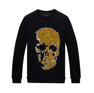 Mens Womens Gepersonaliseerde Rhinestone Lange Mouwen Sweatshirts Crewneck Met Designs Dikke / Regelmatig voor de herfst Winter, Black S-6XL