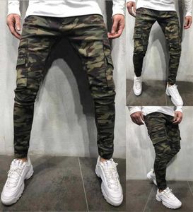 Jeans de style camouflage militaire hommes jeans skinny hip hop solidcolored crayon mâle jogger mince pantalon cargo pantalon x06212040801