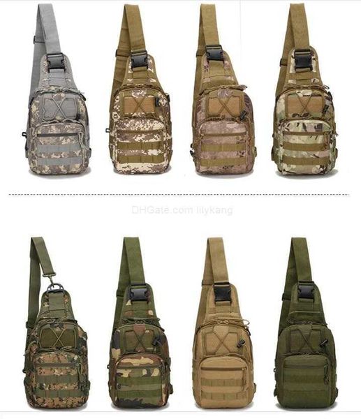 Bolsa de pecho militar Ejército táctico Molle Senderismo Camping Mochila Caza Pesca Viajes Escalada Camuflaje Sling Bolsas de hombro Deportes al aire libre Riñoneras