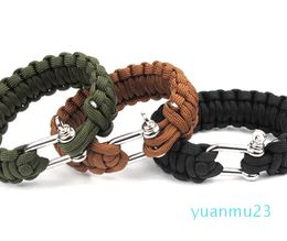 Militärisches Notfall-Überlebensarmband, Charm-Armbänder, Unisex, U-Schnalle, Farben