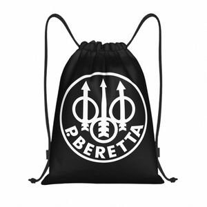 Fan militaire Berettas Gun Logo Sacs à cordon Femmes Hommes Portable Gym Sports Sackpack Boutique Sacs à dos de stockage H3Gy #