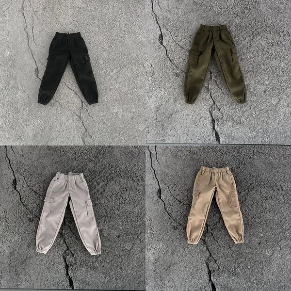 Figuras militares 1/12 Leggings masculinos sueltos pantalones deportivos pantalones con bolsillos casuales cintura elástica accesorios de ropa para muñecas para figura de acción de 6 pulgadas 231009