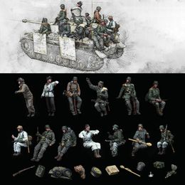Figurines militaires 1/35, kits de figurines en résine GK 13 personnes, sans char, thème militaire, non assemblées et non peintes, 354C 231127