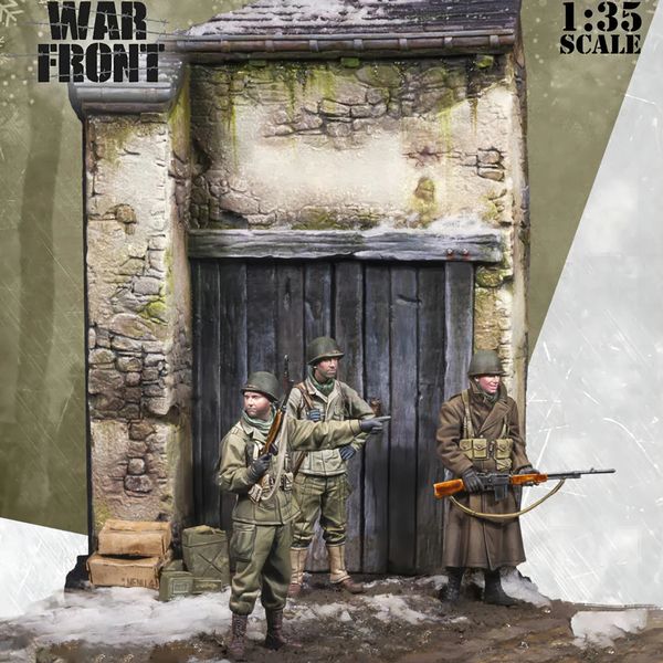 Figurines militaires 1/35, kits de figurines en résine GK trois personnes, scène incluse, thème militaire, non assemblées et non peintes, 390C 231127