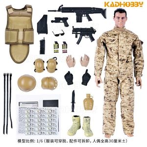 Figurines militaires 1/6 figurine armée militaire 30cm Combat Swat soldat avec pistolet Forces modèle jouets 230803