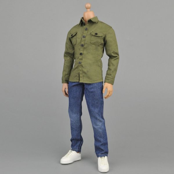 Figure militari Scala 1/6 Camicia verde militare Jeans Abbigliamento Accessori per action figure maschili da 12 pollici 230714