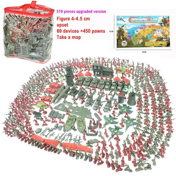 Figuras militares 1 juego de soldados de juguete militares, figuras de acción para hombres del ejército, juego de tanque, aviones, juguetes, modelo de helicóptero, torreta, kit de regalo para niños 231127