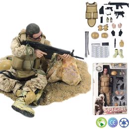 Militaire figuren 12'navy SEALS AMERIKAANSE MILITAIRE SOLDICHAME SOLDATERS SPECIALE FORMENT LEGER MAN ACTION Figuren spelen Set-Digital Desert Camouflage 230814