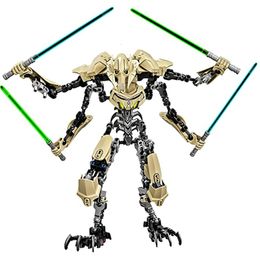 Militaire figuren 32 cm Star Toy General Robot Grievous Met Lightsaber Hilt Combat Wapen Model Bouwstenen Action Figure Christmas Gift 230731