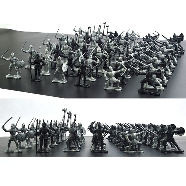 Figurines militaires 60 pièces guerriers miniatures soldats modèle figurine militaire jouet chevaliers médiévaux table de sable décoration enfants jouets 230714