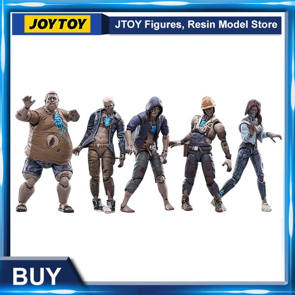 Figures militaires en stock Joytoy 1/18 Action Figure 5pcs / Set Life After Infected Person Zombie Anime Collection Modality Model 230811