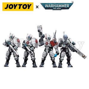 Figurines militaires JOYTOY 1/18, figurine d'action 4 pièces/ensemble 40K T'au Empire Fire Warrior, Collection Anime 231127