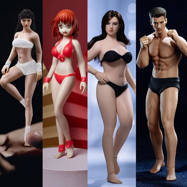 Figuras militares Phicen 112 TM01 T02A T03B T04A T05B figura de acción femenina cuerpo sin costura con cabeza esculpir bronceado pálido figura muñecas juguetes regalo 230818