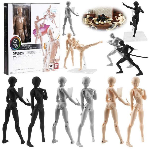 Figurines militaires SHFiguarts Body Kun DX Set figurine mobile BODY KUN / BODY CHAN Gris / Orange Couleur Ver PVC Action Figure Collection Modèle Jouet 230803