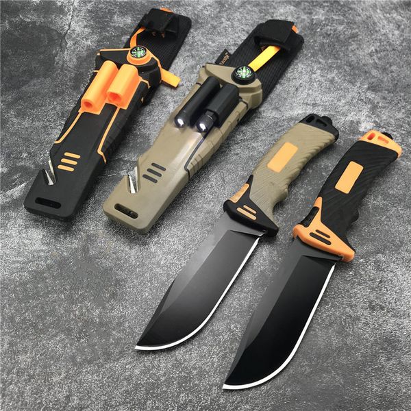 Couteau de survie militaire à lame fixe Bear Grylls Ultimate 7Cr13, manche en caoutchouc, couteaux de Combat de Camping et de chasse en plein air