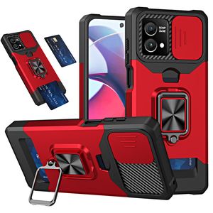 Militaire kwaliteit kaartsleuf portemonnee cases schokbestendige ringstand camera beschermend voor moto g stylus 2023 power play 5g redmi note 11 12 pro xiaomi 11 lite poco x5 pro