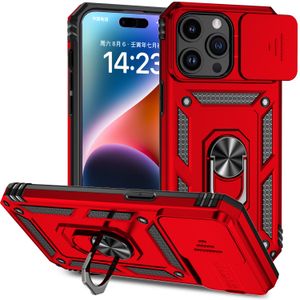 Militaire kwaliteit Robuuste zware koffers Slide Camera Ring Stand voor iPhone 15 14 13 12 11 Pro Max Samsung S23 Ultra A14 A24 A34 A54 A04S A04 A13 A33 A53 RedMi 12C 11A