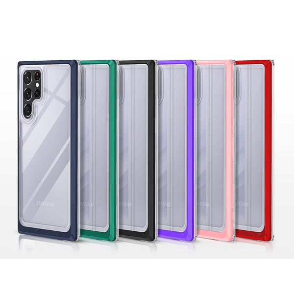 Étuis transparents en acrylique antichoc de qualité militaire pour Samsung S21 FE S22 Plus Ultra A13 A23 A33 A43 A53 A73 5G A12 A22 A32 A42 A52 A72 MOTO G Pure Power 2022