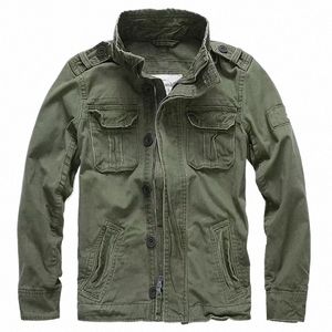 Veste militaire Hommes M65 Denim Rétro Cargo Jacketes Extérieur Multi Poches Camo Tops Field Casual Fi Randonnée Manteaux Uniforme G2Bd #