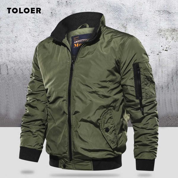 Veste militaire pour hommes Slim Bomber Jacket Aurumn Winter Men Outerwear Casual Vestes et manteaux à manches longues Vêtements pour hommes Plus Size 210927