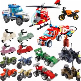 Verrouillage militaire camions de pompiers avion Police Pickup créateur blocs de construction accessoires enfants jouets moto verrouillages Citys ensembles yxlQzW