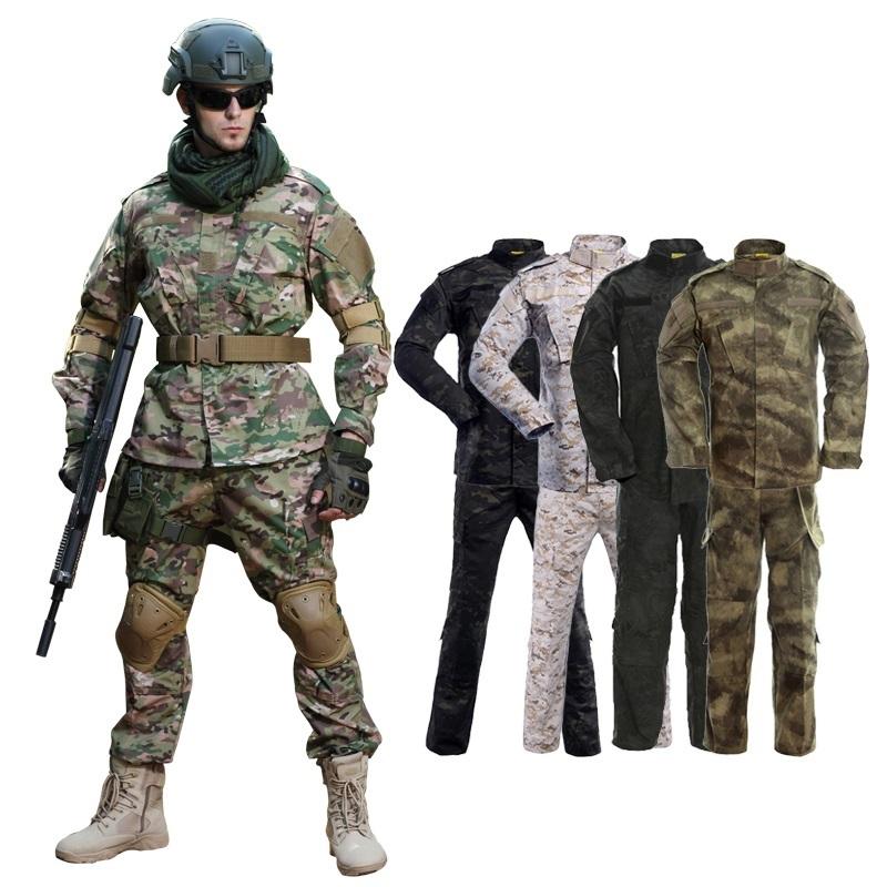 Tute militari da uomo Uniforme mimetica Abbigliamento tattico Tuta da combattimento Uomo Esercito Forze speciali Soldato militare Cappotto Pantalone Set Maxi XSMen '
