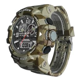 Milder Men Sport Watches Multifunción Big Dial Digital Digital Hand Clock Boy Tactical Winbatch de camuflaje táctico Original Macho 240428