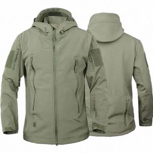 Vestes d'extérieur militaires hommes peau de requin coquille souple tactique coupe-vent imperméable armée veste de combat hommes manteaux de bombardier à capuche X79h #