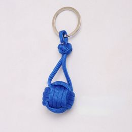 Ball de corde tissé parachute militaire Keychain Paracord Lonyard clé Anneau de singe des chaînes clés de la survie à l'extérieur