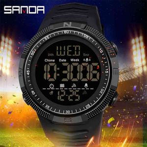 Militaire Sporthorloge Herenklok Mode Merk Sanda Digitale Polshorloge Schokbestendig Countdown Horloges Waterdichte Hour Armband 210804