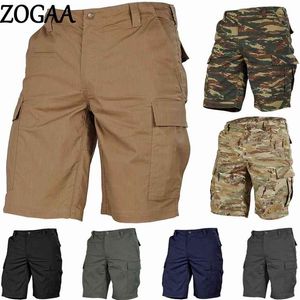 Style militaire Camouflage Army Cargo Shorts Hommes Streetwear Casual Pantalons de plage 7 Couleur Mens Pentagone Entraînement Plus Taille 210716