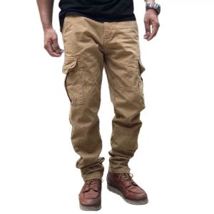 Style militaire Cargo hommes décontracté coton pantalon régulier jambe mince fermeture éclair rue mode pantalon tactique homme vêtements