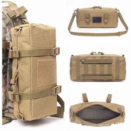 Militaire Tactische Rugzak Reizen Camping Tas Leger Accessoire Nylon Outdoor Sport Visserij Sling Wandelen Hunting Heren Molle Pouch G220308