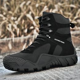 Bottes tactiques militaires Chaussures de randonnée extérieure Mentes Anti Slip Desert Combat Boots Military Mens Camouflage Tactical Shoes 240429