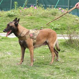 Militaire tactische hondenharnas Patrol K9 Werken Huisdier Kraag Klein Groot Dienstvest met Handvat Producten 211022
