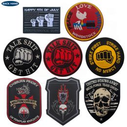Badges à crochets brodés militaires Patch insigne amovible insigne PVC Patches réfléchissantes en caoutchouc pour casquettes Backpacks Vêtements