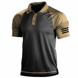 Polo tactique militaire T-shirt US Armée à manches courtes à manches courtes de la chasse aux vêtements de randonnée t-shirts T-shirts tactiques extérieurs J8QV #