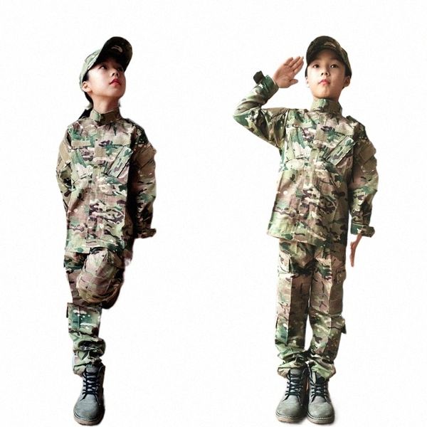 Uniforme táctico militar Ropa del ejército de combate Niño Camoue Fuerzas especiales Soldado Entrenamiento Ropa militar Ropa Pantalones Conjunto t3RE #