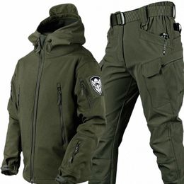 Militair Uniform MenTracksuit Outdoor Camoue Slijtvaste Overalls Tactische Haai Huid Softshell Jas Broek Leger Kleding Z5P1 #
