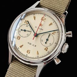 Montre militaire pour homme chronographe poignet mouette 1963 Original ST1901 mouvement saphir étanche carte limitée montres 342Q