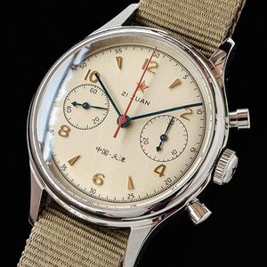 Reloj militar para hombre, cronógrafo de pulsera, Gaviota 1963 Original, movimiento ST1901, zafiro, resistente al agua, tarjeta limitada, relojes de pulsera 246l