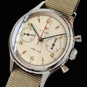 Militair Horloge Voor Man Chronograaf Pols Seagull 1963 Originele ST1901 Beweging Saffier Waterdichte Beperkte Kaart Watches273b